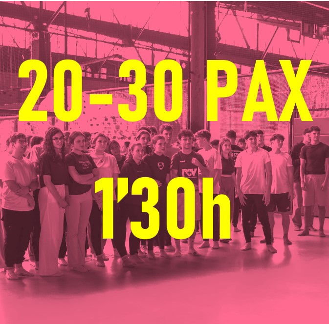 4.-PACK ESPECIAL GRUPS ( 20-30 PAX) Flipp elàstics , FLipp xarxes i Flipp bol ( 1,30 hores activitat)